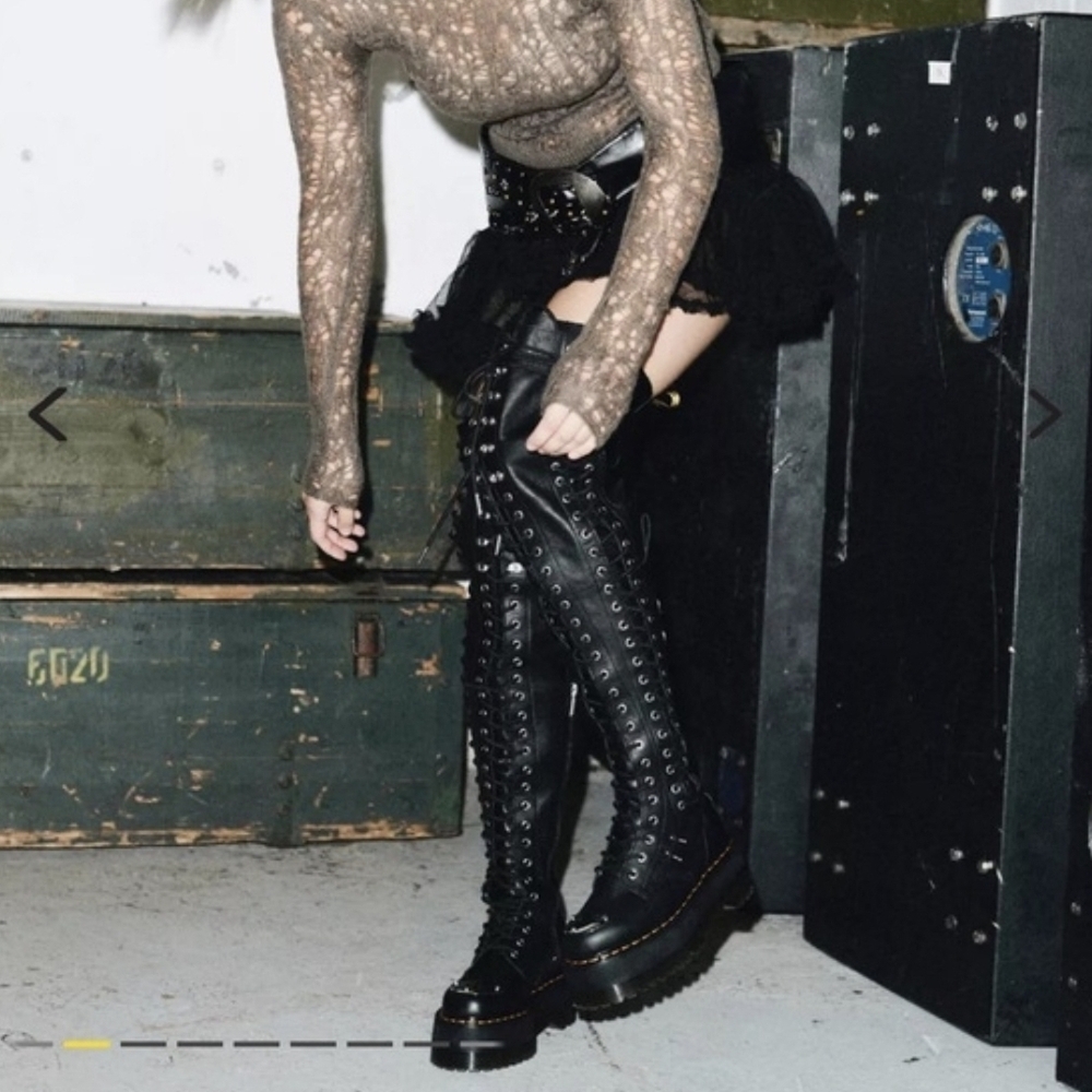 Dr. Martens 28-Eye Extreme Max Virginia Leather Knee High Boots - Picture 9 of 11